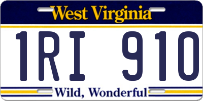 WV license plate 1RI910