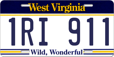 WV license plate 1RI911