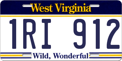WV license plate 1RI912