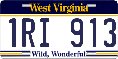WV license plate 1RI913