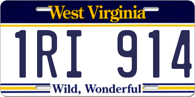 WV license plate 1RI914