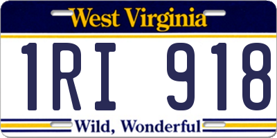 WV license plate 1RI918