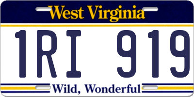 WV license plate 1RI919