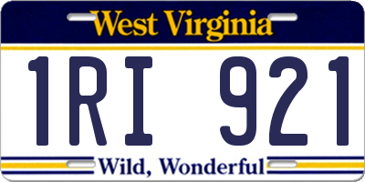 WV license plate 1RI921