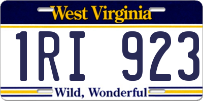 WV license plate 1RI923