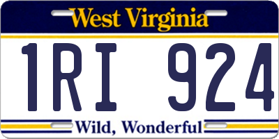 WV license plate 1RI924
