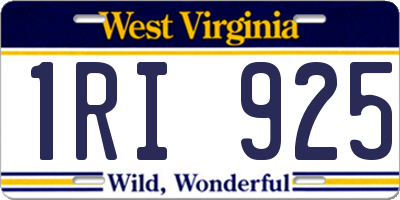 WV license plate 1RI925