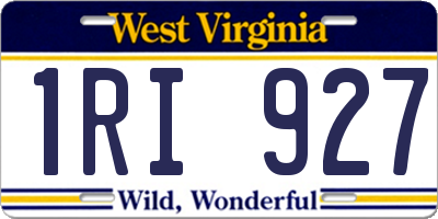WV license plate 1RI927