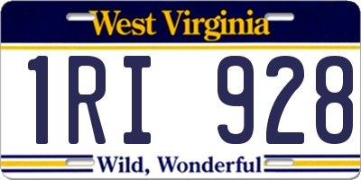 WV license plate 1RI928