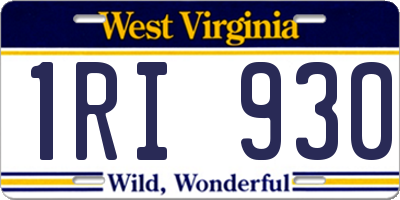 WV license plate 1RI930