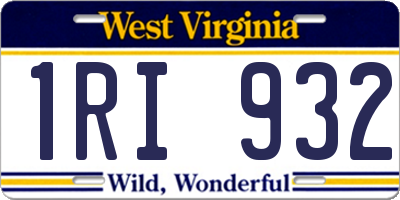 WV license plate 1RI932