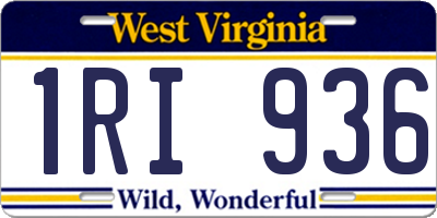 WV license plate 1RI936