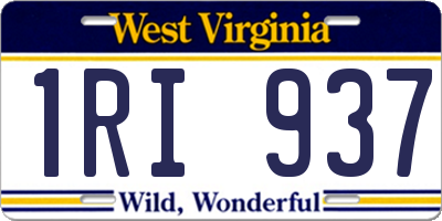 WV license plate 1RI937