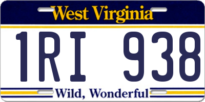 WV license plate 1RI938