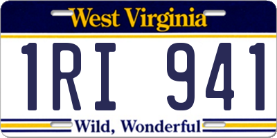 WV license plate 1RI941