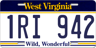 WV license plate 1RI942