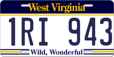 WV license plate 1RI943