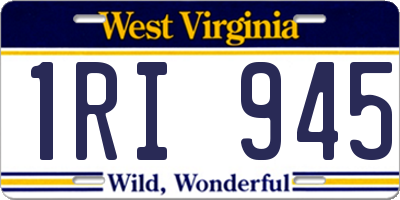 WV license plate 1RI945