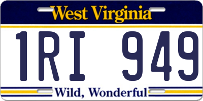 WV license plate 1RI949