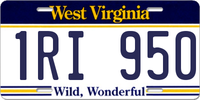 WV license plate 1RI950