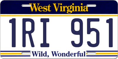 WV license plate 1RI951