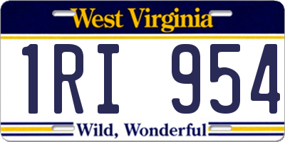 WV license plate 1RI954