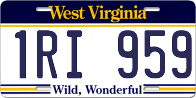 WV license plate 1RI959
