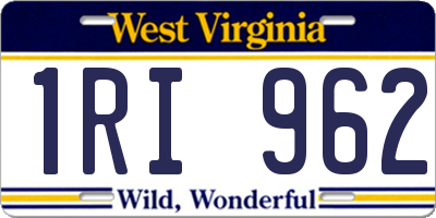 WV license plate 1RI962