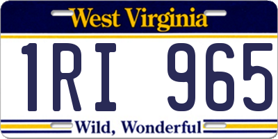 WV license plate 1RI965