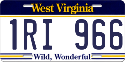 WV license plate 1RI966