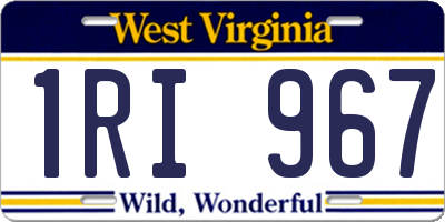 WV license plate 1RI967