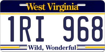 WV license plate 1RI968