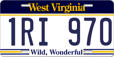 WV license plate 1RI970