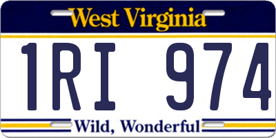 WV license plate 1RI974