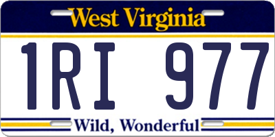 WV license plate 1RI977