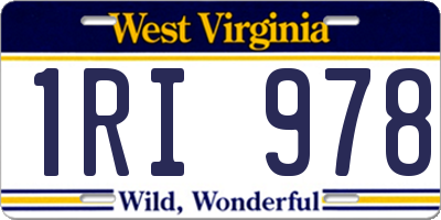 WV license plate 1RI978