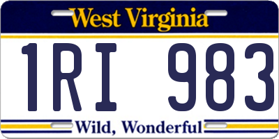 WV license plate 1RI983