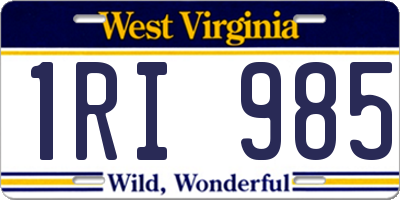 WV license plate 1RI985
