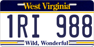 WV license plate 1RI988