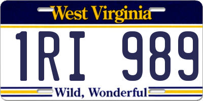 WV license plate 1RI989