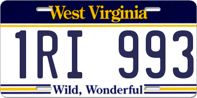 WV license plate 1RI993