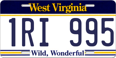 WV license plate 1RI995
