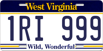 WV license plate 1RI999