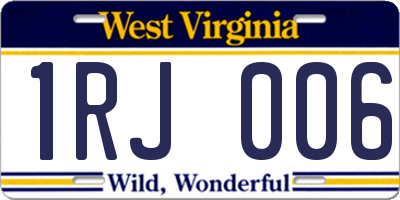 WV license plate 1RJ006