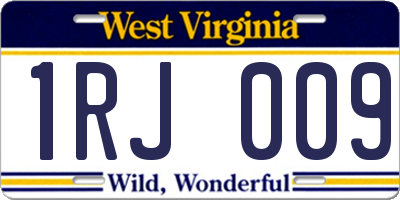 WV license plate 1RJ009