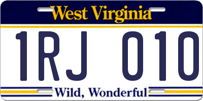 WV license plate 1RJ010
