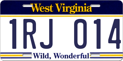WV license plate 1RJ014