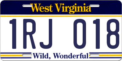 WV license plate 1RJ018