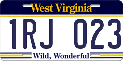 WV license plate 1RJ023
