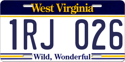 WV license plate 1RJ026